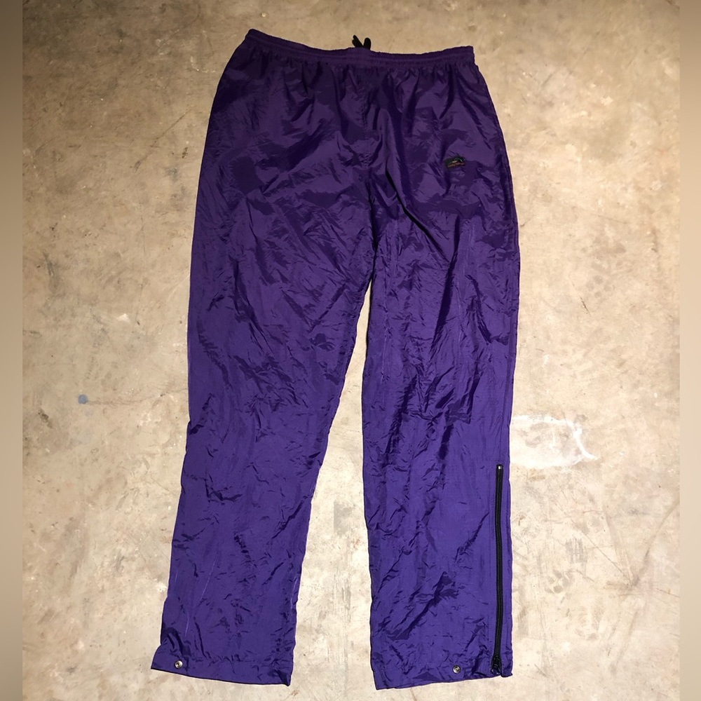 Vintage Helly Hansen Hiking Nylon Ankle Zip Joggers Sweatpants Purple Size XL